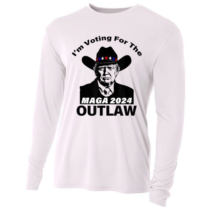 Donald Trump Maga IM Voting For The Outlaw 2024 President Cooling Performance Long Sleeve Crew