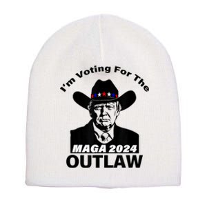 Donald Trump Maga IM Voting For The Outlaw 2024 President Short Acrylic Beanie