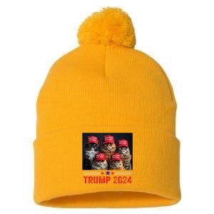 Donald Trump Make Cats Safe Again Trump 2024 Pom Pom 12in Knit Beanie