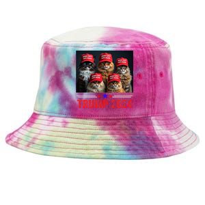 Donald Trump Make Cats Safe Again Trump 2024 Tie-Dyed Bucket Hat