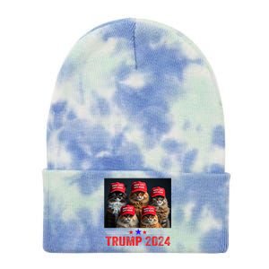 Donald Trump Make Cats Safe Again Trump 2024 Tie Dye 12in Knit Beanie