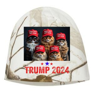 Donald Trump Make Cats Safe Again Trump 2024 Kati - Camo Knit Beanie