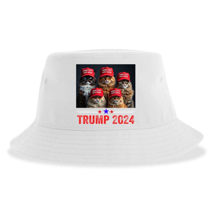 Donald Trump Make Cats Safe Again Trump 2024 Sustainable Bucket Hat