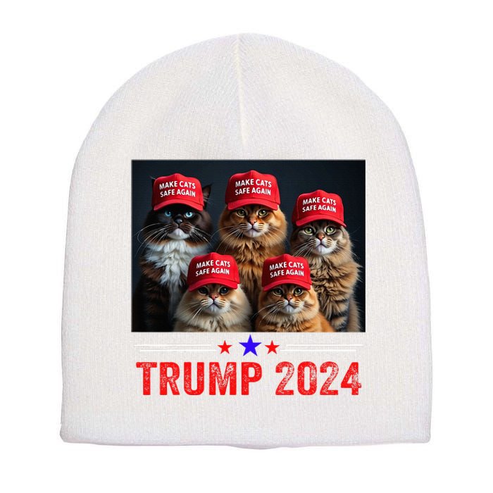 Donald Trump Make Cats Safe Again Trump 2024 Short Acrylic Beanie