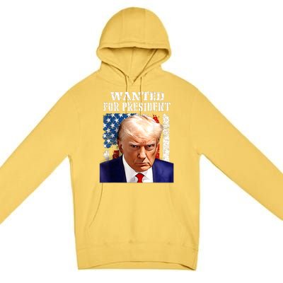 Donald Trump Mug Shot Wanted For U.S. President 2024 Premium Pullover Hoodie