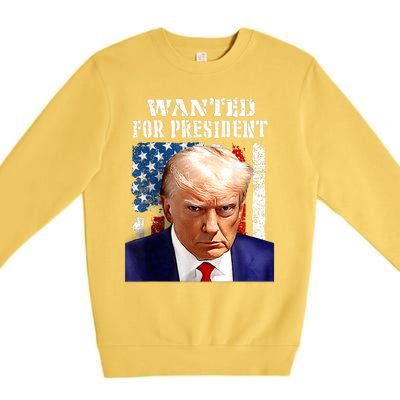 Donald Trump Mug Shot Wanted For U.S. President 2024 Premium Crewneck Sweatshirt