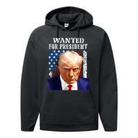 Donald Trump Mug Shot Wanted For U.S. President 2024 Performance Fleece Hoodie