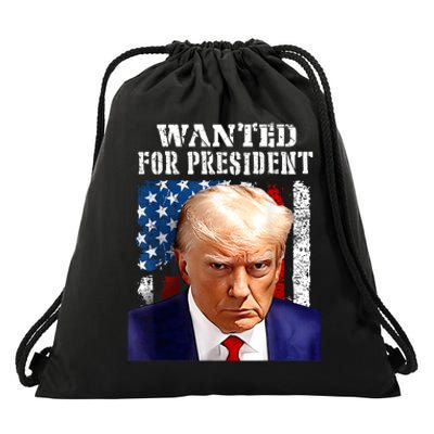 Donald Trump Mug Shot Wanted For U.S. President 2024 Drawstring Bag