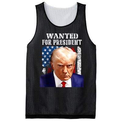 Donald Trump Mug Shot Wanted For U.S. President 2024 Mesh Reversible Basketball Jersey Tank