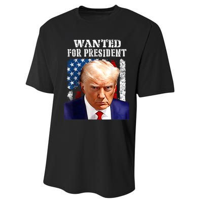 Donald Trump Mug Shot Wanted For U.S. President 2024 Performance Sprint T-Shirt