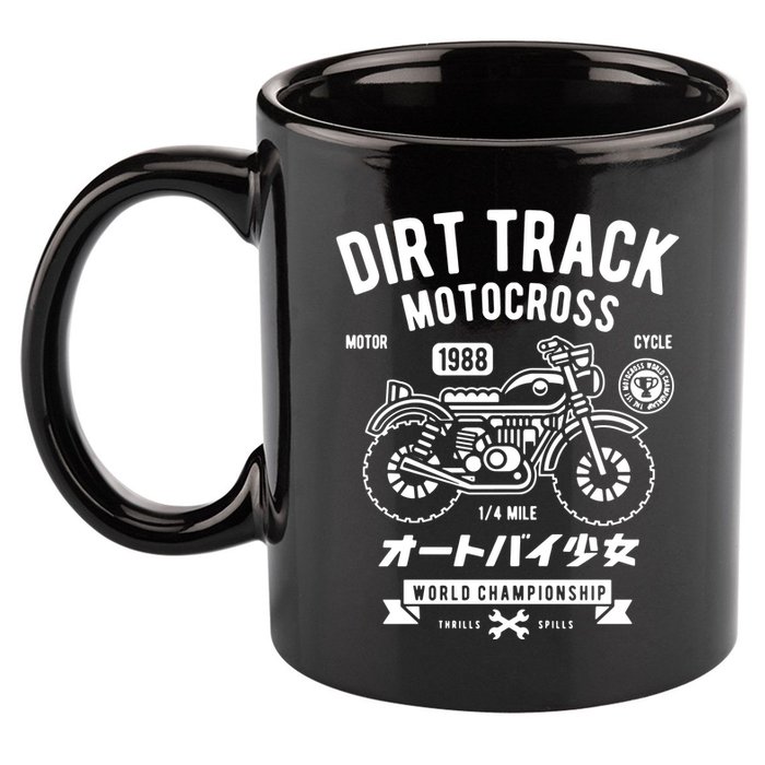 Dirt Track Motocross Classic 11oz C Handle Ceramic Mug