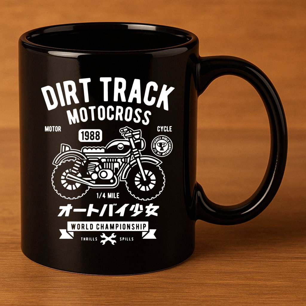 Dirt Track Motocross Classic 11oz C Handle Ceramic Mug