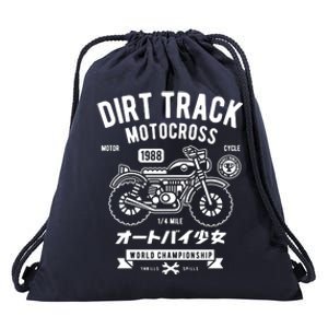 Dirt Track Motocross Classic Drawstring Bag