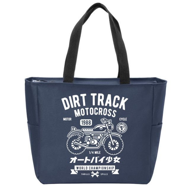 Dirt Track Motocross Classic Zip Tote Bag