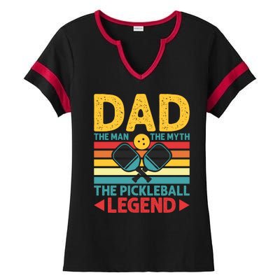 Dad The Man The Myth The Pickleball Legend Ladies Halftime Notch Neck Tee