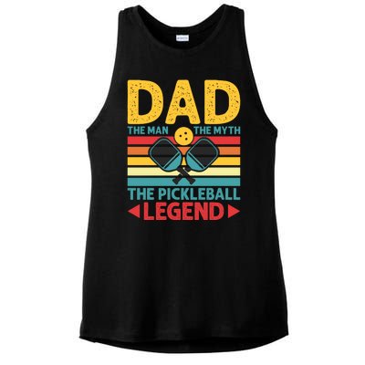 Dad The Man The Myth The Pickleball Legend Ladies PosiCharge Tri-Blend Wicking Tank