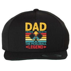 Dad The Man The Myth The Pickleball Legend Wool Snapback Cap