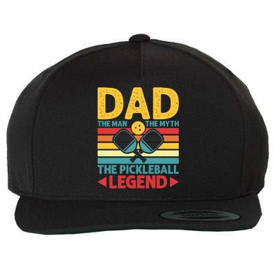 Dad The Man The Myth The Pickleball Legend Wool Snapback Cap