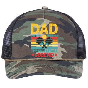 Dad The Man The Myth The Pickleball Legend Retro Rope Trucker Hat Cap