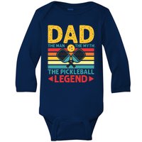 Dad The Man The Myth The Pickleball Legend Baby Long Sleeve Bodysuit