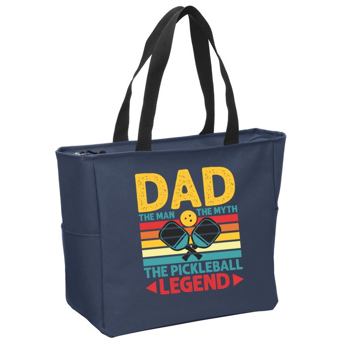 Dad The Man The Myth The Pickleball Legend Zip Tote Bag