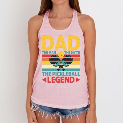 Dad The Man The Myth The Pickleball Legend Women's Knotted Racerback Tank