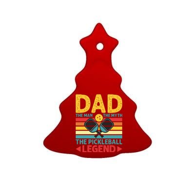 Dad The Man The Myth The Pickleball Legend Ceramic Tree Ornament