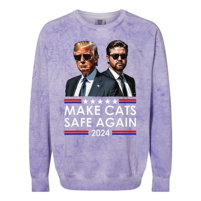 Donald Trump Make Cats Safe Again 2024 Debate Funny Colorblast Crewneck Sweatshirt