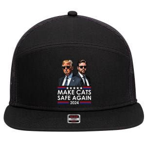 Donald Trump Make Cats Safe Again 2024 Debate Funny 7 Panel Mesh Trucker Snapback Hat