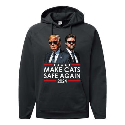 Donald Trump Make Cats Safe Again 2024 Debate Funny Performance Fleece Hoodie