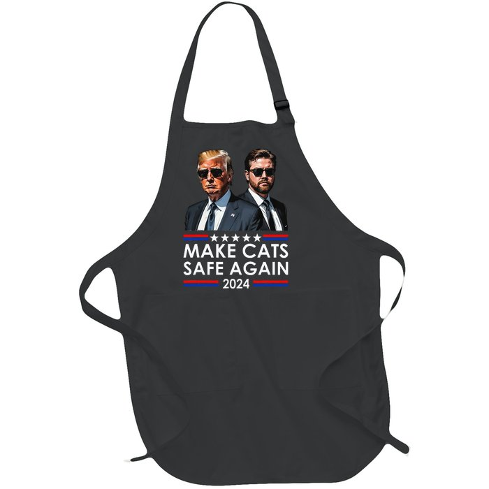 Donald Trump Make Cats Safe Again 2024 Debate Funny Full-Length Apron With Pockets