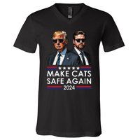 Donald Trump Make Cats Safe Again 2024 Debate Funny V-Neck T-Shirt