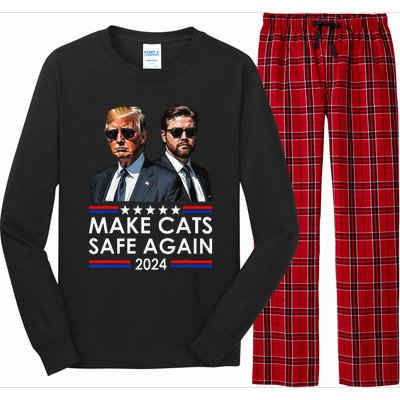 Donald Trump Make Cats Safe Again 2024 Debate Funny Long Sleeve Pajama Set