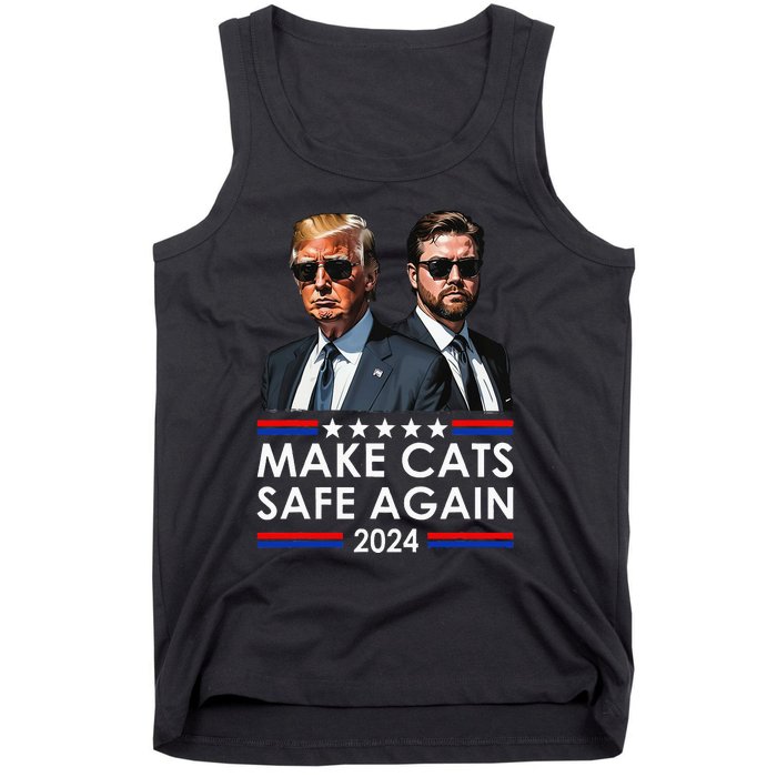 Donald Trump Make Cats Safe Again 2024 Debate Funny Tank Top