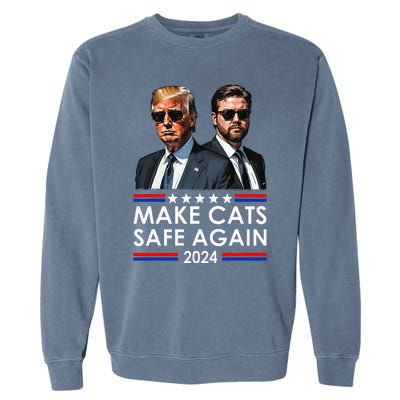 Donald Trump Make Cats Safe Again 2024 Debate Funny Garment-Dyed Sweatshirt