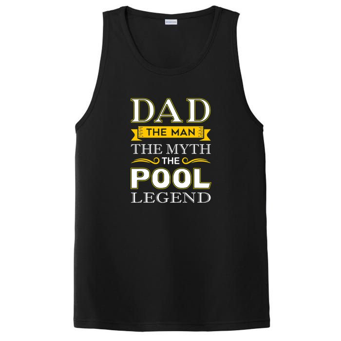 Dad The Man The Myth The Pool Legend Dad Billiards Gift For Father's Day PosiCharge Competitor Tank