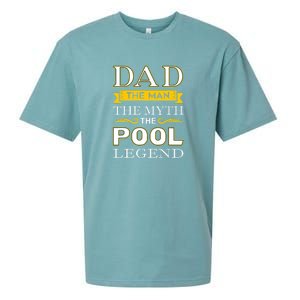 Dad The Man The Myth The Pool Legend Dad Billiards Gift For Father's Day Sueded Cloud Jersey T-Shirt