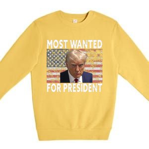 Donald Trump Most Wanted For President 2024 Pro Mugshot Premium Crewneck Sweatshirt