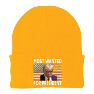 Donald Trump Most Wanted For President 2024 Pro Mugshot Knit Cap Winter Beanie