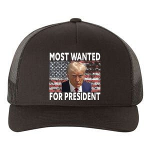 Donald Trump Most Wanted For President 2024 Pro Mugshot Yupoong Adult 5-Panel Trucker Hat