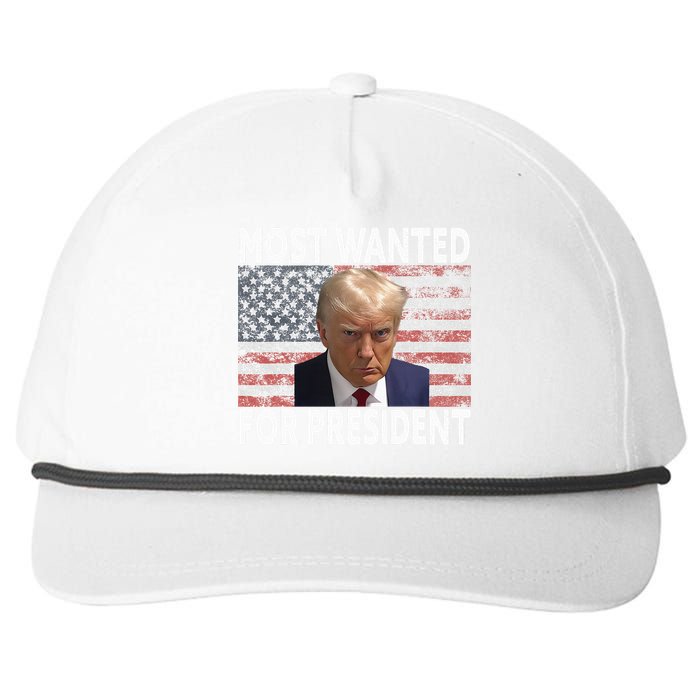 Donald Trump Most Wanted For President 2024 Pro Mugshot Snapback Five-Panel Rope Hat