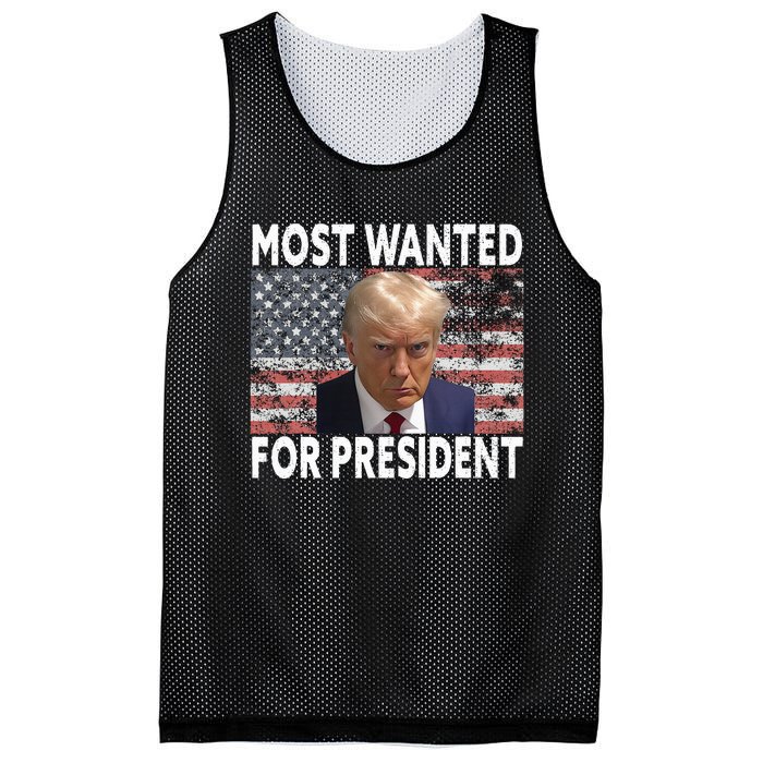 Donald Trump Most Wanted For President 2024 Pro Mugshot Mesh Reversible Basketball Jersey Tank