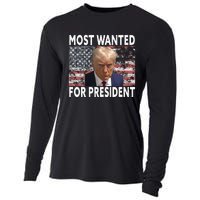 Donald Trump Most Wanted For President 2024 Pro Mugshot Cooling Performance Long Sleeve Crew