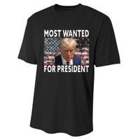 Donald Trump Most Wanted For President 2024 Pro Mugshot Performance Sprint T-Shirt