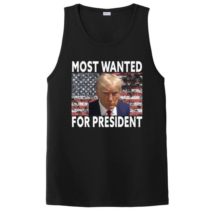 Donald Trump Most Wanted For President 2024 Pro Mugshot PosiCharge Competitor Tank