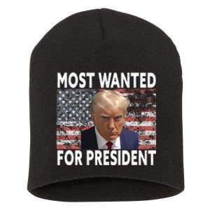 Donald Trump Most Wanted For President 2024 Pro Mugshot Short Acrylic Beanie