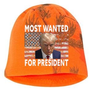 Donald Trump Most Wanted For President 2024 Pro Mugshot Kati - Camo Knit Beanie