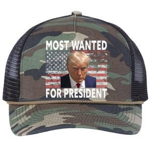 Donald Trump Most Wanted For President 2024 Pro Mugshot Retro Rope Trucker Hat Cap