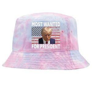 Donald Trump Most Wanted For President 2024 Pro Mugshot Tie-Dyed Bucket Hat