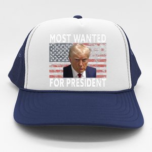 Donald Trump Most Wanted For President 2024 Pro Mugshot Trucker Hat